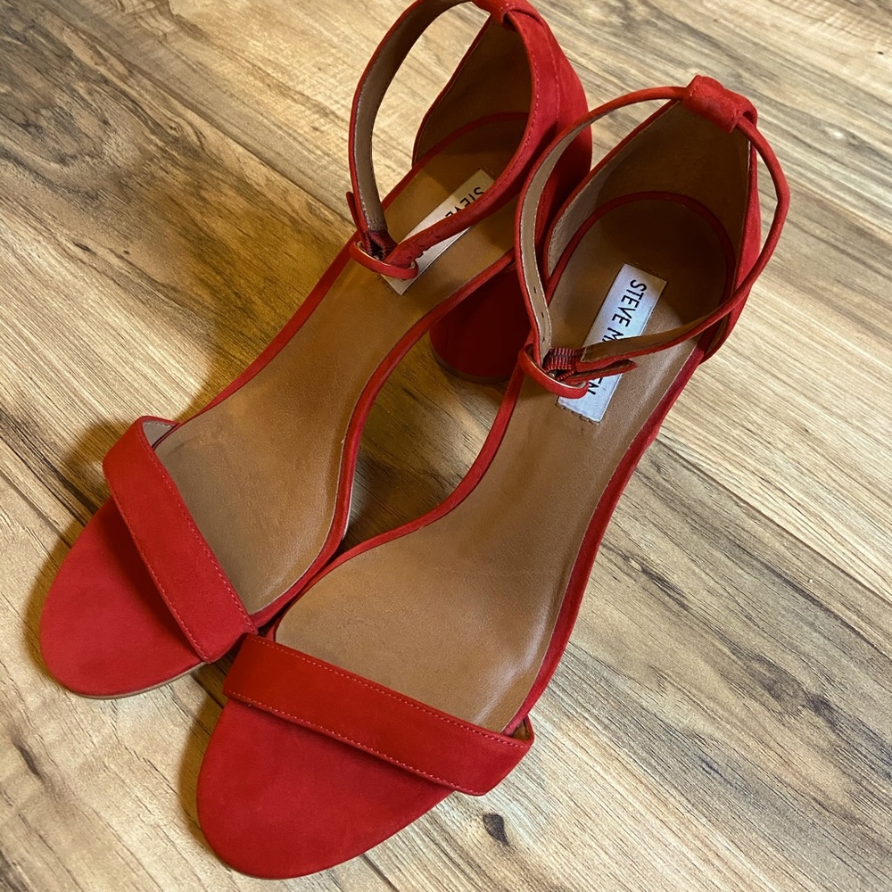 Steve Madden Red Suede Leather Heels